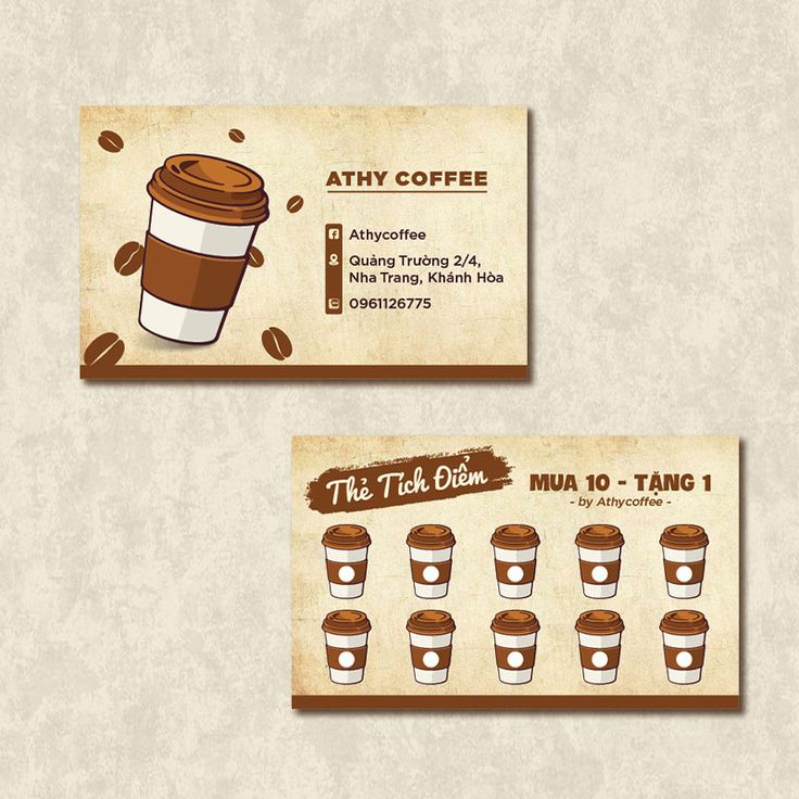 thẻ tích điểm của một quán cafe