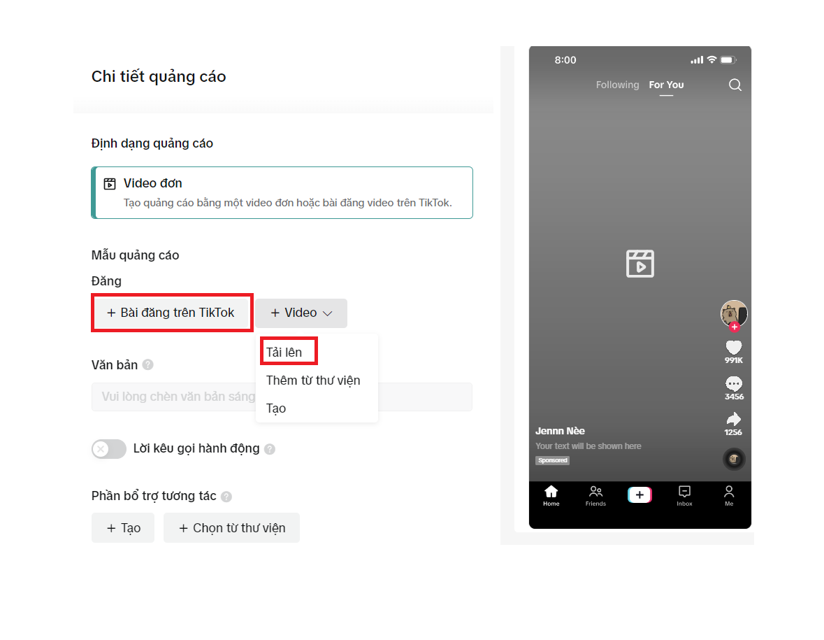 tải video quảng cáo