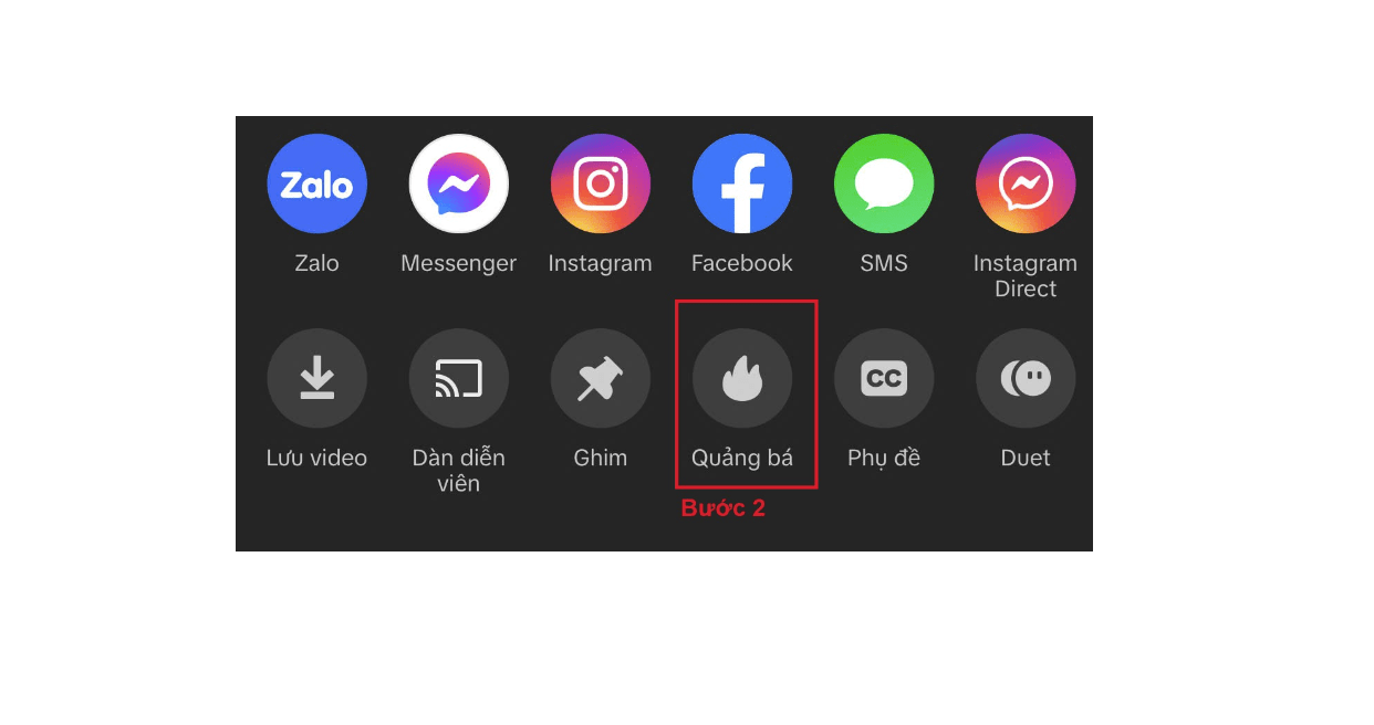 chọn chức năng quảng bá trên thiết bị