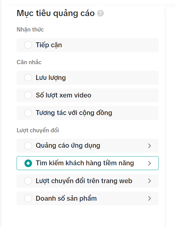 Chọn mục tiêu chiến dịch