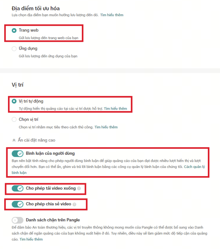 các chức năng khác
