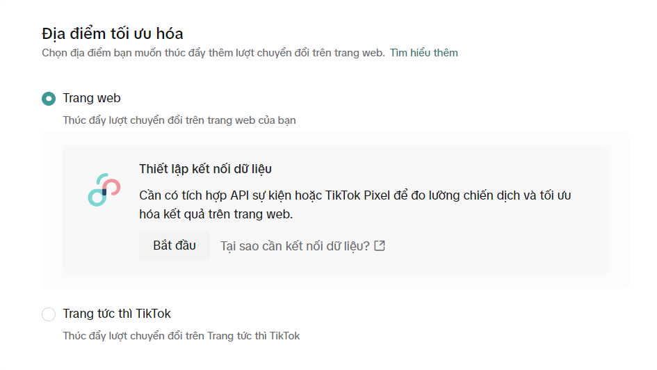 điểm tối ưu trang web