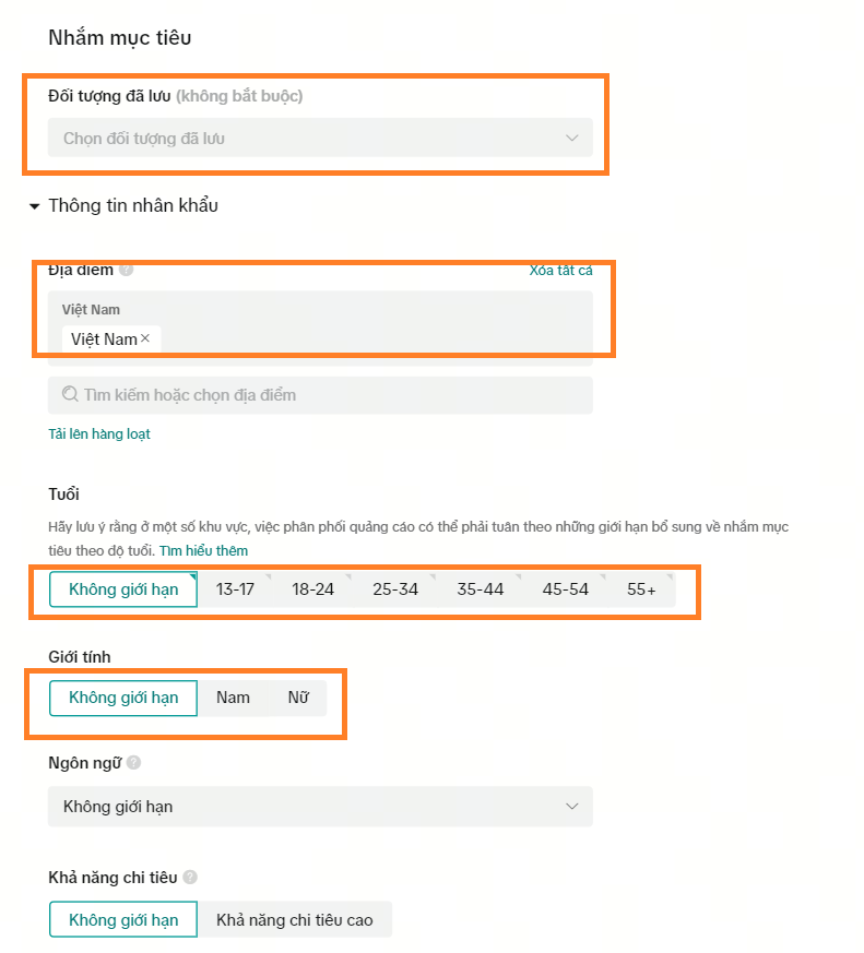 Xác định đối tượng mục tiêu