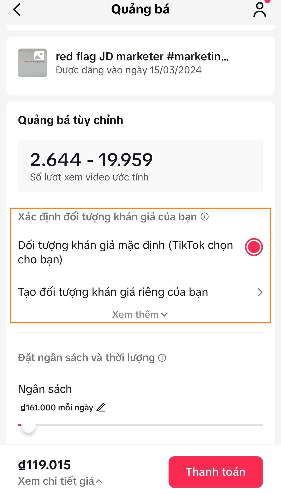 Tùy chỉnh đối tượng khách hàng