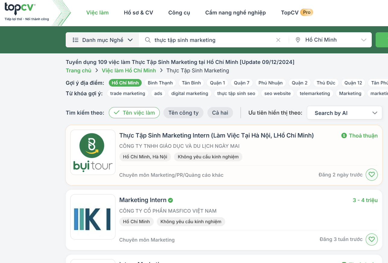 Các trang web tuyển dụng