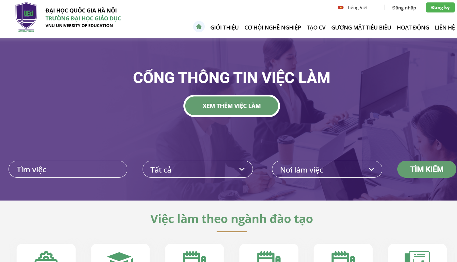 Cổng thông tin việc làm của các trường đại học