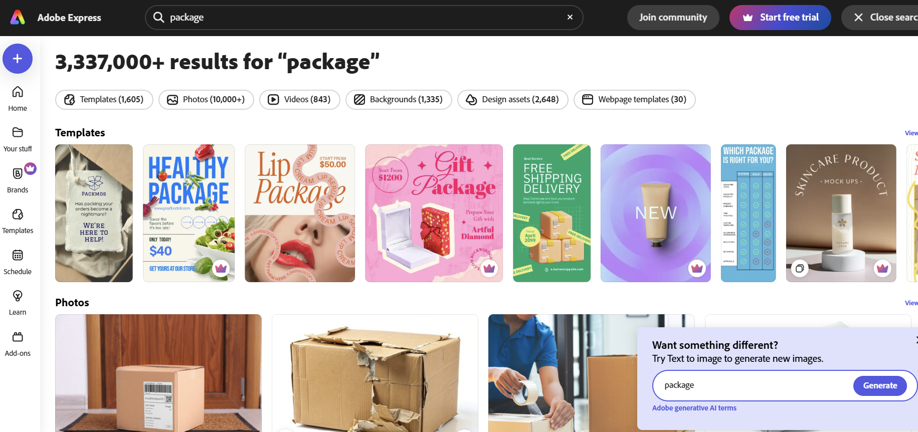 Adobe Express là trang web thiết kế bao bì online tốt nhất và miễn phí