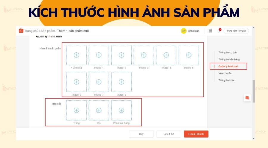 Kích thước ảnh Shopee